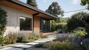 Contemporary home exterior with wood siding and modern landscaping showcasing a comprehensive design-build approach by Los Gatos remodeling contractors.